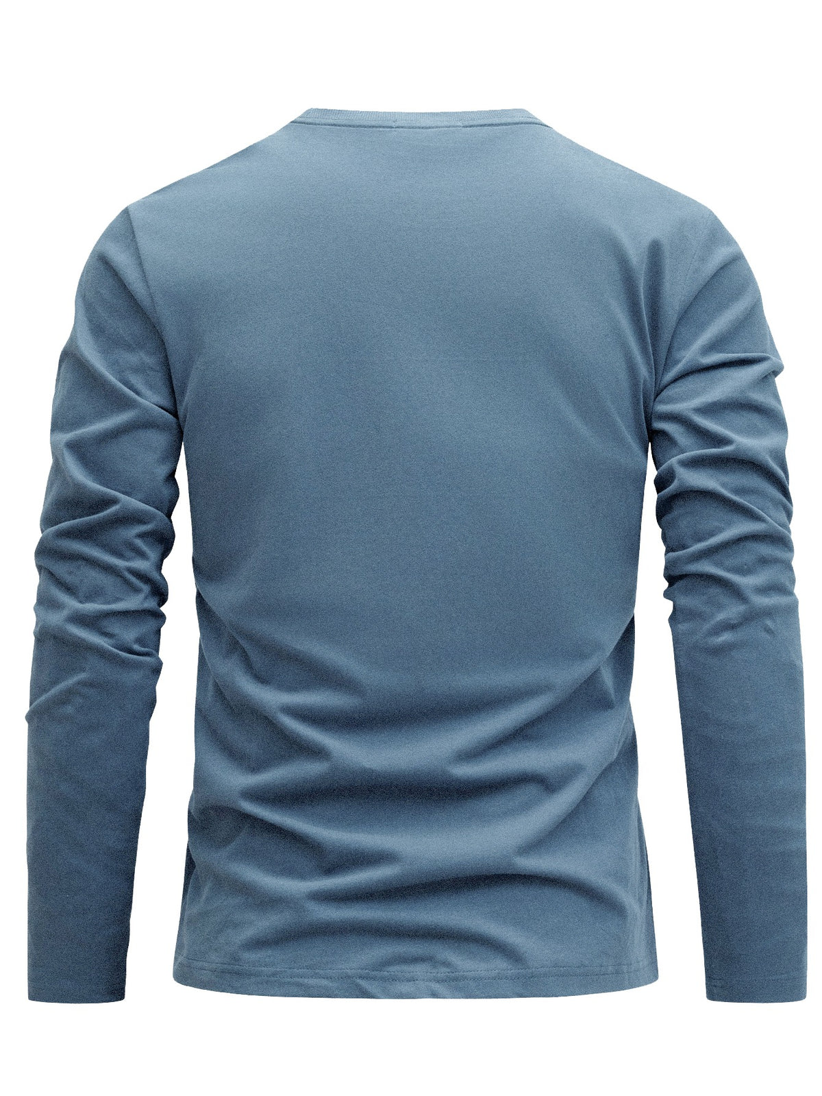 100% Cotton Men's T-Shirt, Spring Long Sleeve Thin Top, Trendy, Fashionable, Simple, Casual, Versatile, Suitable for Commuting and Daily Wear, Geometric Line Pattern, Stylish, Elegant, , and Fun - Blue