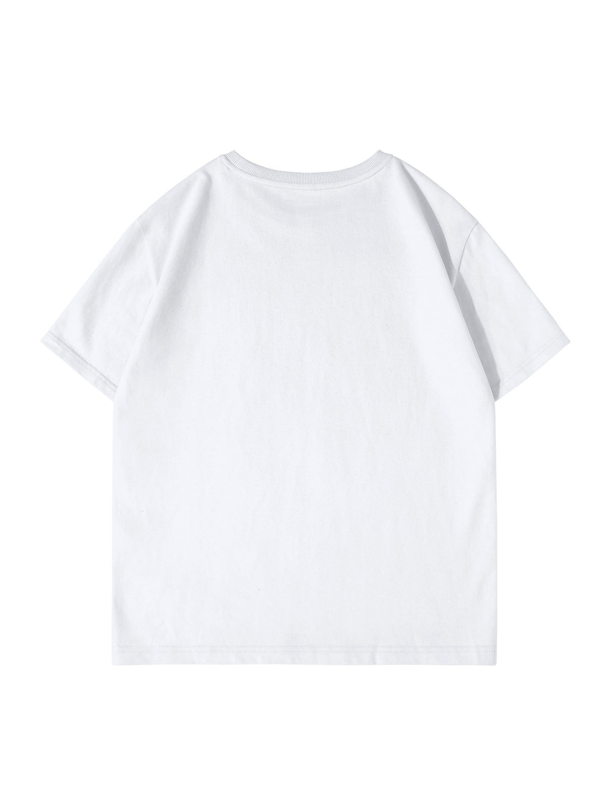 100% Men'S Summer Casual T-Shirt, Loose Fit - White