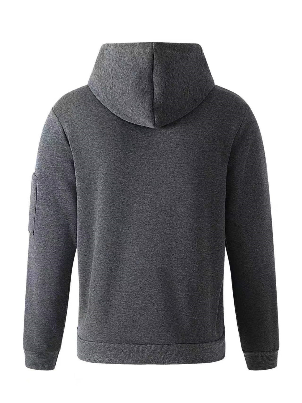 American-style Casual Men's Pullover Hoodie with Half-zipper Neckline, Utility-style Multi-pocket Design, "GYM" Fitness Letter Print, Simple, Stylish, and Versatile Long-sleeve Sweatshirt - Dark Gray