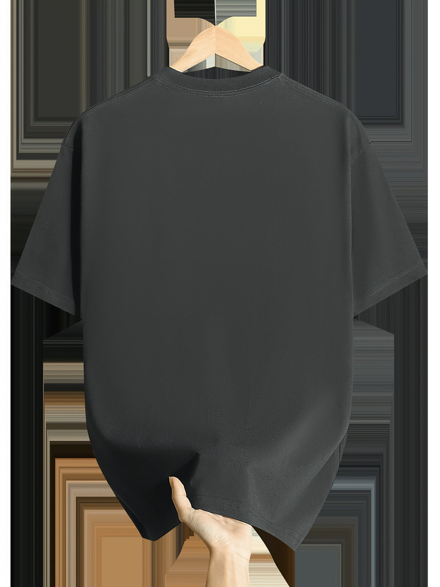 Minimalist Light Luxury Style Line Airplane White Label Print Casual Business Men'S T-Shirt, Daily Commute - Grey