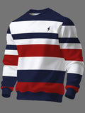 New Fashionable Trendy Crew Neck Long Sleeve Autumn/Winter Printed Crew Neck Sweatshirt Men's Top - Mixed colors