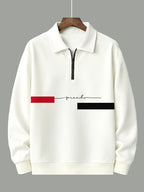 Men's Fashion Half-Zip Sweatshirt, Casual Novelty Men's Sweatshirt, Essential Choice for Home and Leisure - Mixed colors
