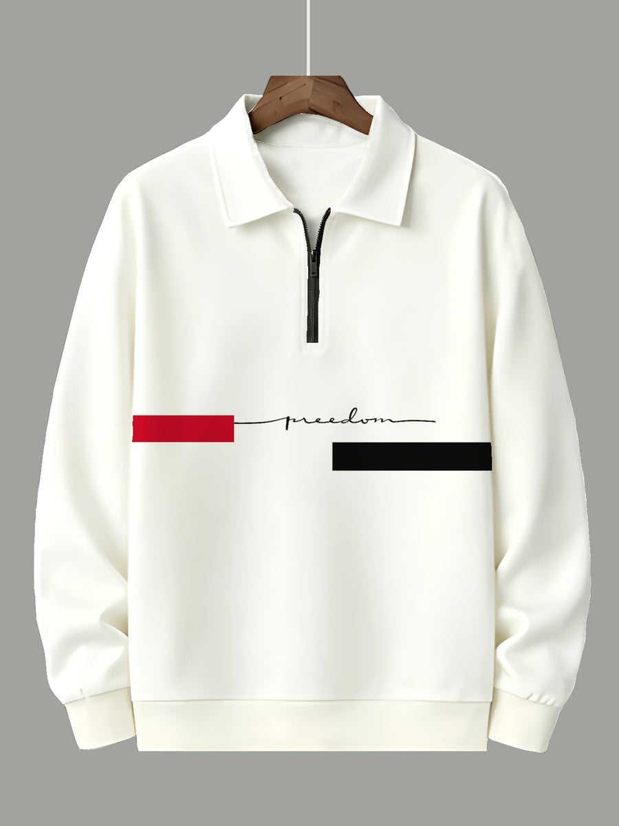 Men's Fashion Half-Zip Sweatshirt, Casual Novelty Men's Sweatshirt, Essential Choice for Home and Leisure - Mixed colors