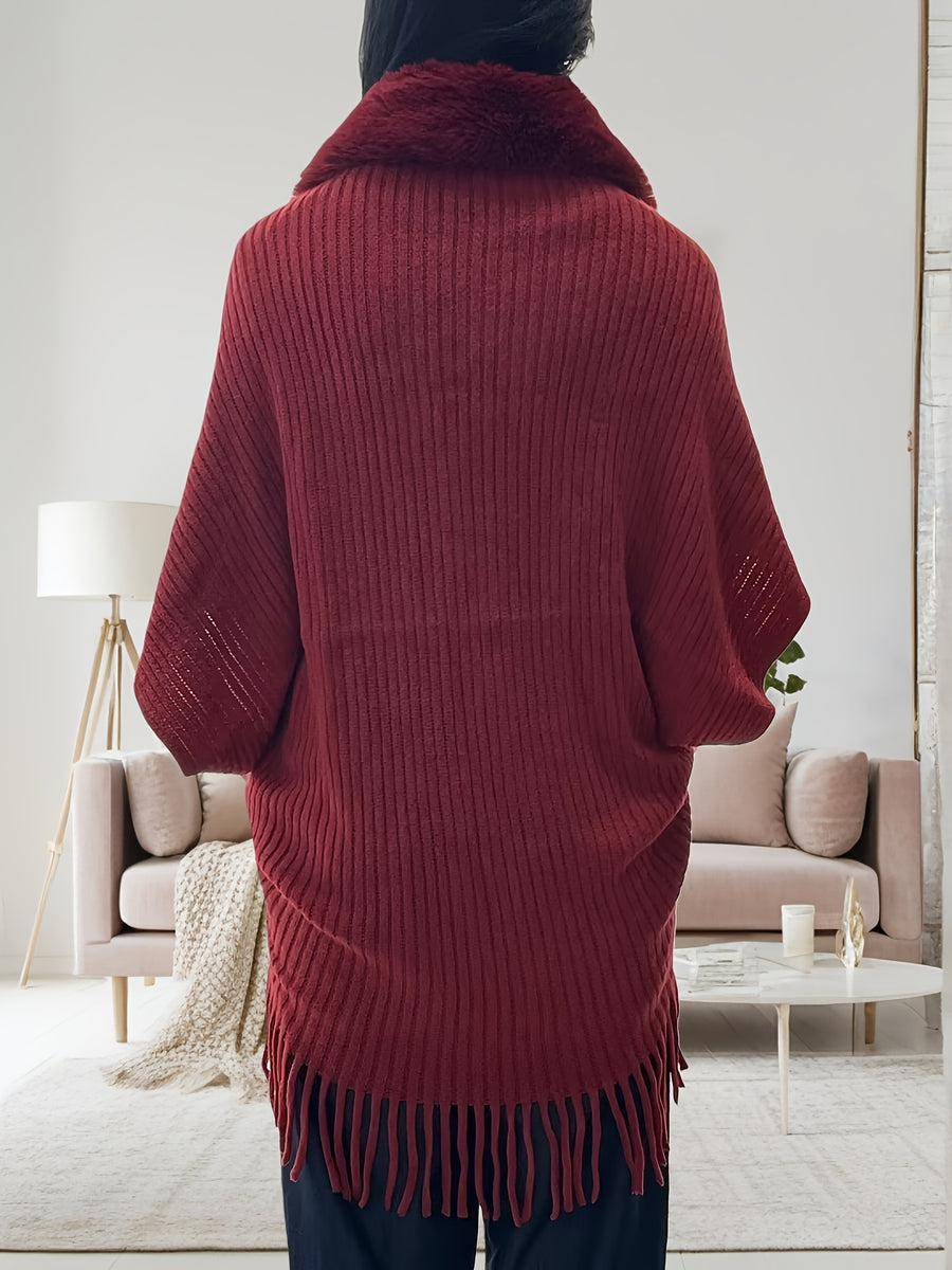 Color-Block Scarf, Soft And Comfortable Scarf, Elegant And Fashionable for Daily And Parties - Burgundy