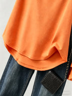 1pc Hooded Top Easy Line Design Casual All-Match Style Summer New Y2K Style Women'S Casual Athletic Wear Elegant Fashion Comfortable T-Shirt Top - Orange-Red