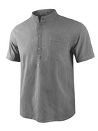 Men's Casual Shirt, Summer Short Sleeve, Lightweight and Breathable, Simple and Stylish, Versatile Casual Shirt - Grey