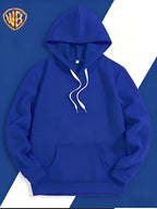 Dark and Edgy Style Hooded Sweatshirt, Featuring a Reimagined Clown Portrait Print with a Graffiti-like Texture That Exudes a Street Vibe. Packed with Streetwear Brand Attributes, It Unleashes a Free-spirited Aura and Is Unisex for Both Men and Women - Blue