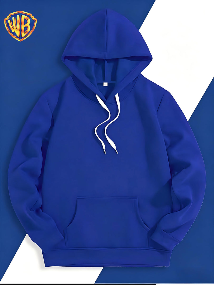Dark and Edgy Style Hooded Sweatshirt, Featuring a Reimagined Clown Portrait Print with a Graffiti-like Texture That Exudes a Street Vibe. Packed with Streetwear Brand Attributes, It Unleashes a Free-spirited Aura and Is Unisex for Both Men and Women - Blue