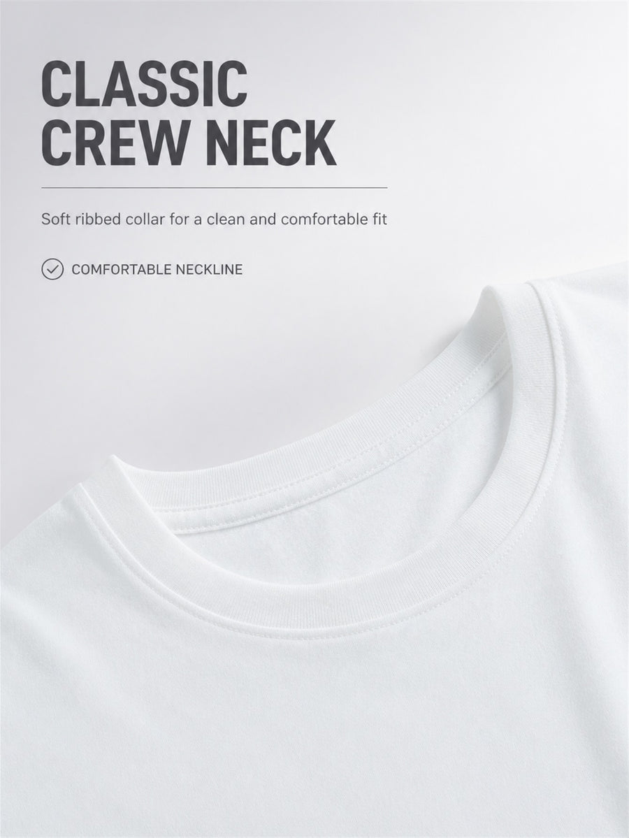3pcs 100% Pure Solid Color Short-Sleeve T-Shirts, Unisex Crew Neck Basic Style Summer Change-Out Set, Soft, Skin-Friendly, Sweat-Absorbent, Breathable, Comfortable, Durable, Casual for Home, Outer Wear, Commuting, Versatile Top - White+Black+Black