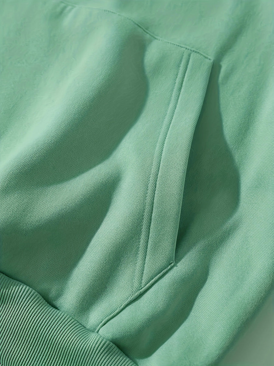 Print, Men'S Casual And Cozy Hoodies, Trendy Long Sleeve Hooded Sweatshirt, Casual Versatile Top for Autumn Winter - Bean Green