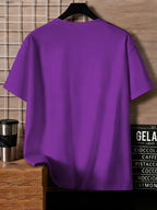 Disney Mickey Black And White Vertical Letter Print Round Neck Short Sleeve T-Shirt, a Minimalist And Trendy Top - Purple