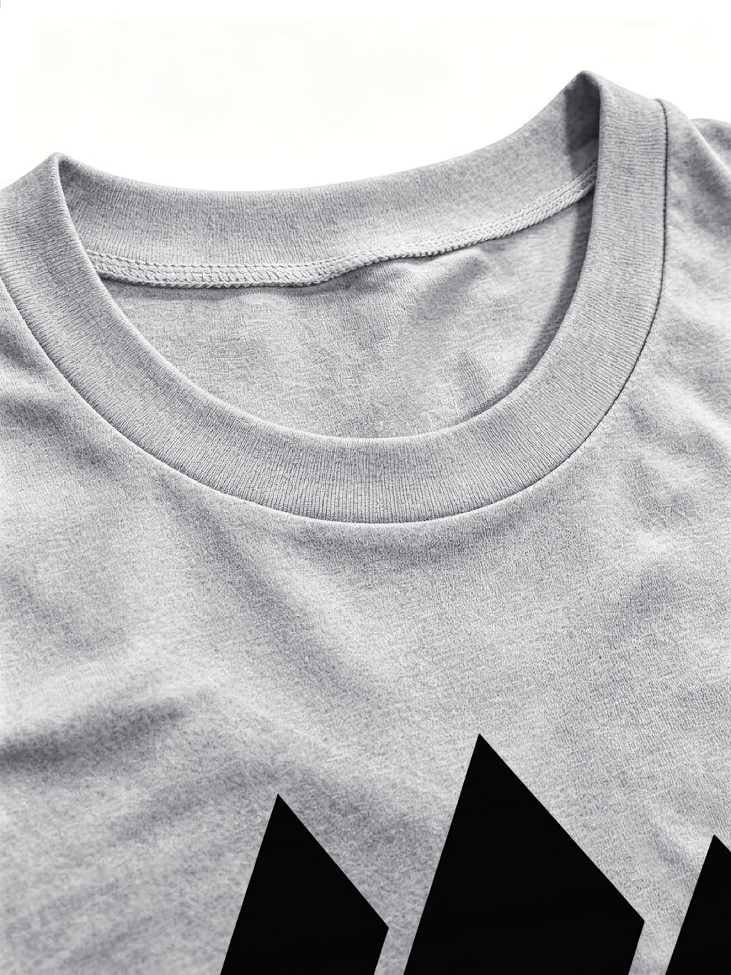 Summer New European And American Style Women'S Print Loose Fit Casual Short Sleeve T Shirt Top - Grey