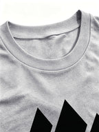 Summer New European And American Style Women'S Print Loose Fit Casual Short Sleeve T Shirt Top - Grey