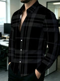 Men's Autumn Plaid Shirt Single-Breasted Button-Up Collar - Classic Plaid Suitable for Business Casual, Office Commuting & Daily Wear, Machine Washable Comfortable Fit Shirt for Spring/Autumn Wardrobe - Mixed colors