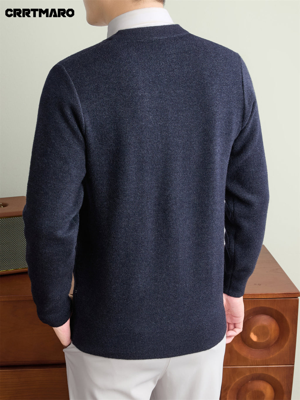 Men's Thick, V Neck Knit Cardigan, Warm Casual Layering Top for Fall and Winter - Colorful Blue