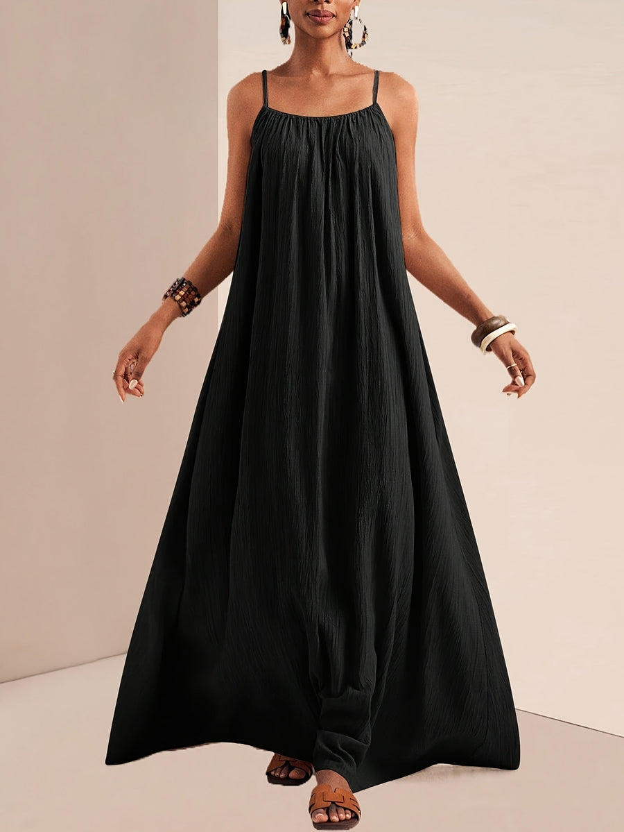 Women'S Solid Color Cami Dress - Black