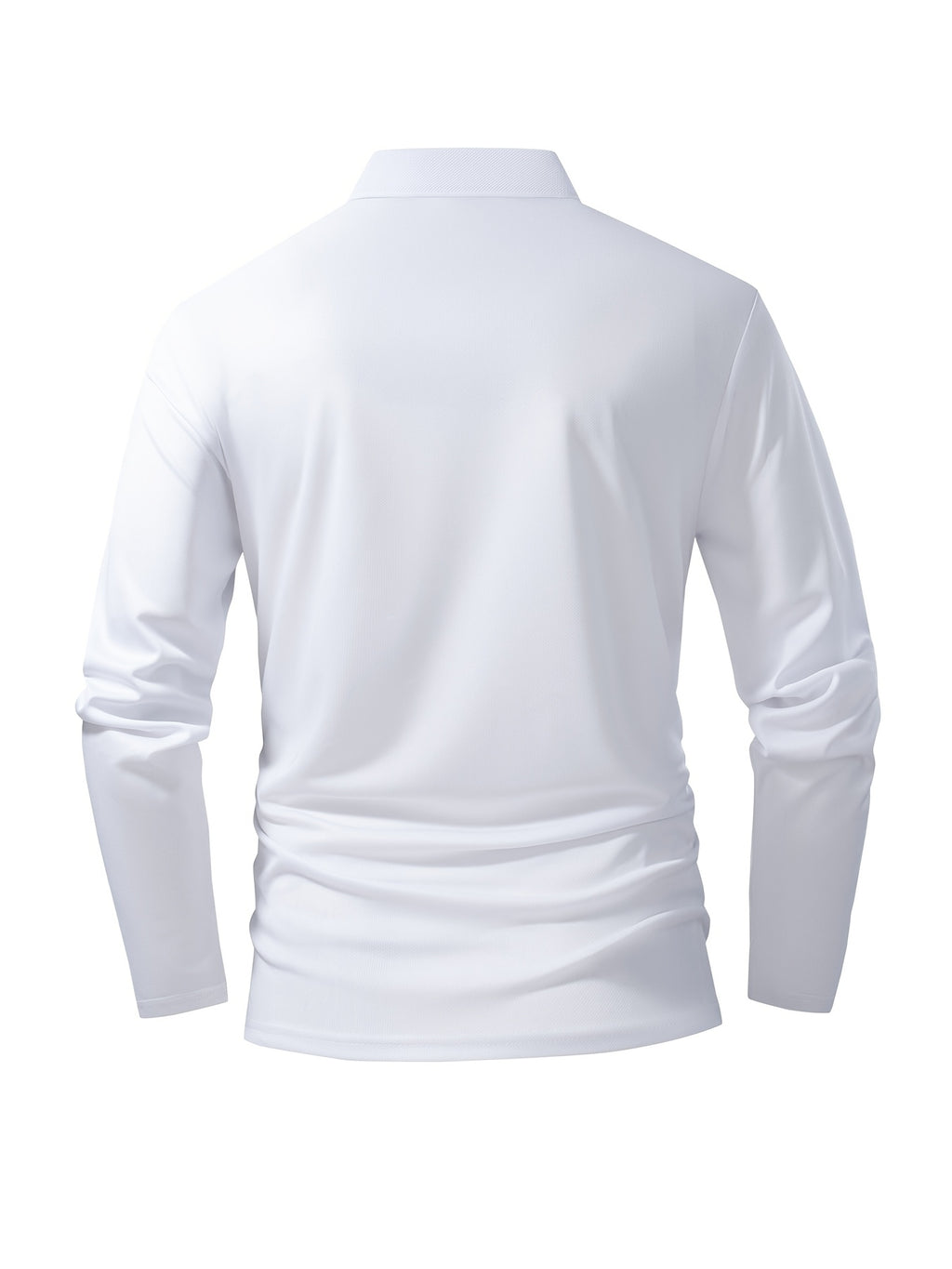Six-color 6pcs Set of Men's Long-sleeve Solid-color Polo Shirts, Comfortable and Breathable, with a Classic Business Style Featuring a Solid-color Lapel. These Men's High-neck Tops Are Versatile for Daily Wear as Pullovers, Offering a Breathable - 6pcs [Black + White + Gray + Navy + Burgundy + Light Blue]
