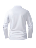 Six-color 6pcs Set of Men's Long-sleeve Solid-color Polo Shirts, Comfortable and Breathable, with a Classic Business Style Featuring a Solid-color Lapel. These Men's High-neck Tops Are Versatile for Daily Wear as Pullovers, Offering a Breathable - 6pcs [Black + White + Gray + Navy + Burgundy + Light Blue]