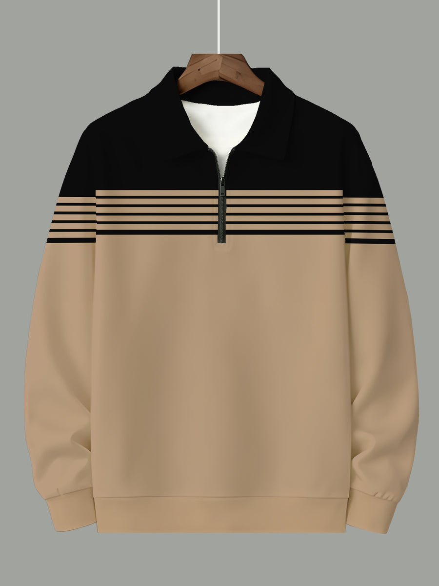 Men's Fashion Half-Zip Sweatshirt, Casual Novelty Men's Sweatshirt, Essential Choice for Home and Leisure - Mixed colors