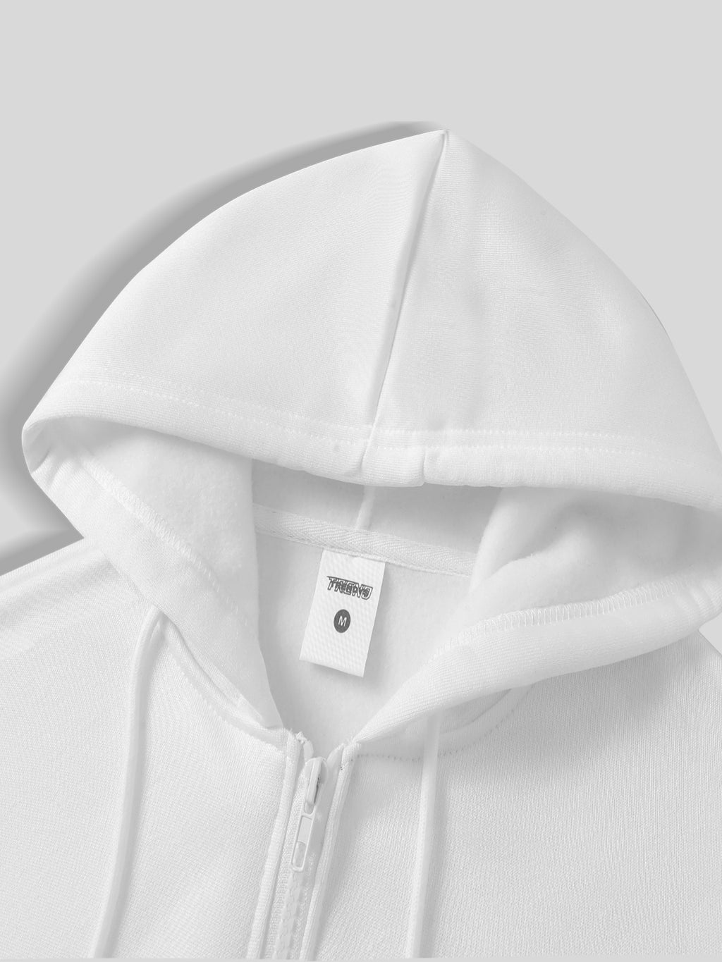 Black Metal Thorns Print Zipper Hooded Cardigan Sweatshirt - White