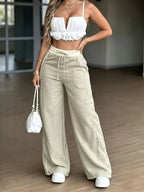 YY260517109 Women's Fashion Casual Pants - Apricot