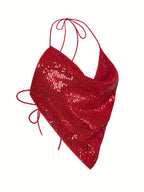 Sequined Women'S Cami (YY397) - Red