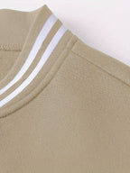 Heavy Fabric American Baseball Jacket, Durable And Non-Deforming, American Retro Street Style 1990 Large A Letter Coat - Khaki
