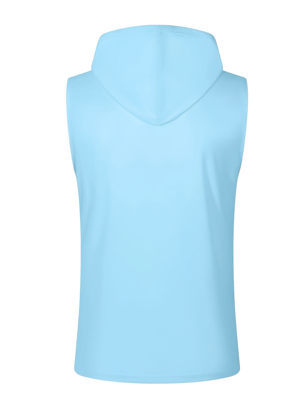 Men's Quick-Dry Athletic Hoodie - Sleeveless Gym Shirt, Breathable Workout Top for Running, Outdoor Sports - Lightweight Moisture-Wicking Activewear (Machine Washable), Running Shirt, Casual Sportswear, Tropical Print, Durable Construction, Performance - Sky Blue
