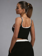 Regular Elegant Black and White Vest - Black And White Color