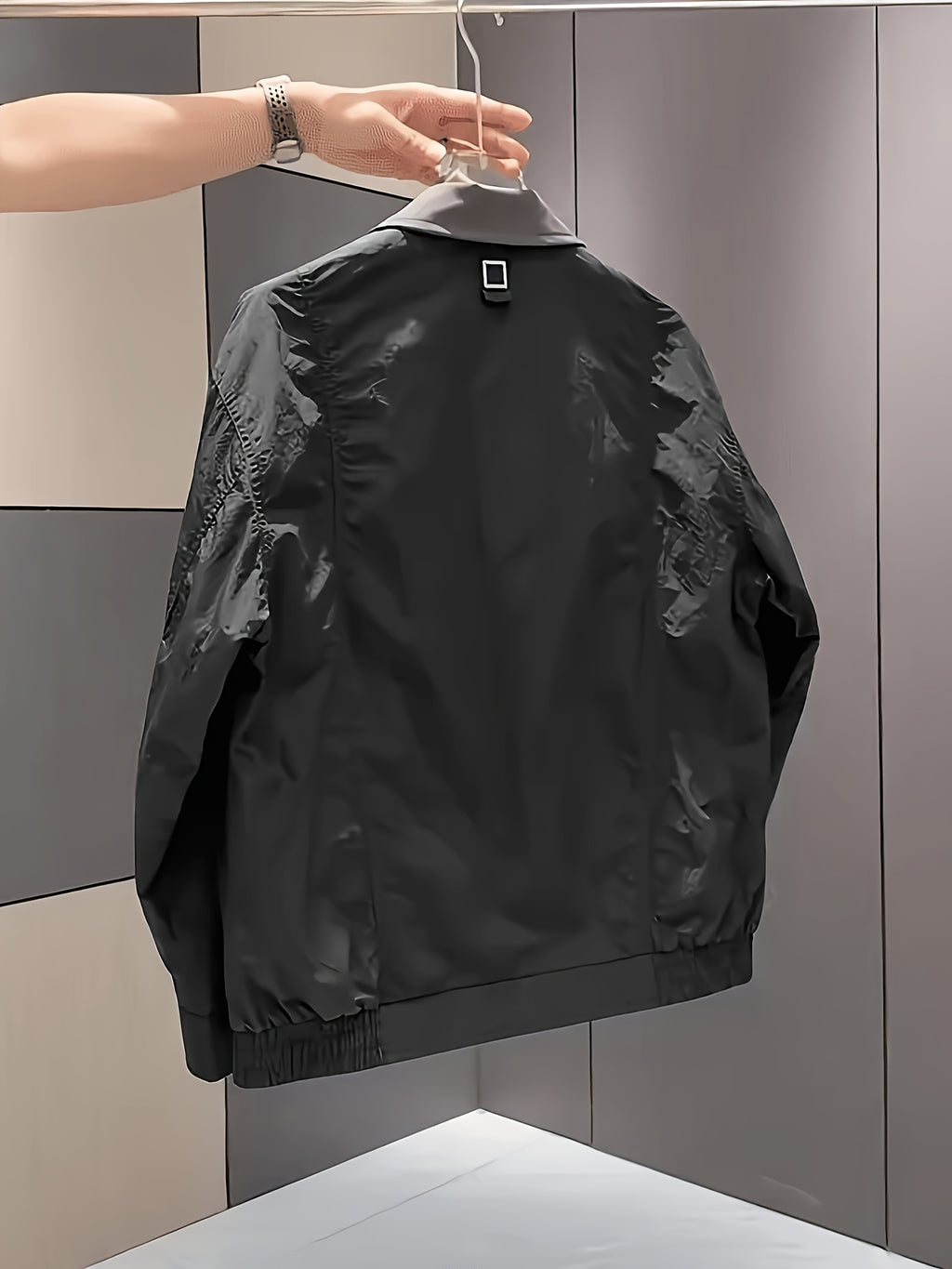 New Spring Arrival: Rugged and Handsome Short Jacket for Men, Casual and Versatile Stand Collar Outerwear - Black