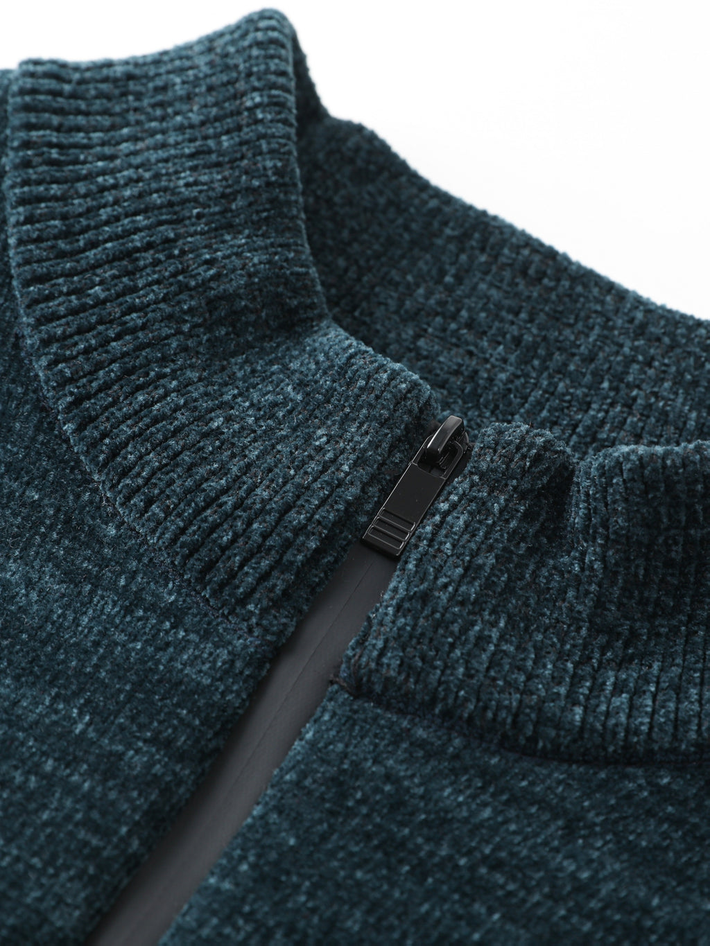 Autumn And Winter Men'S Half-Zip Stand-Up Collar Sweater, Fleece-Lined And Thickened, Letter Pattern, Contrasting Color Stripes, Business Casual Knit Pullover Shirt, Men'S Warm Top, Suitable for Daily Commuting And Outdoor Activities - Dark Cyan