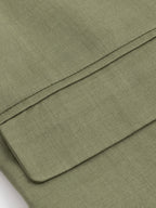 Women Solid Green Blazer Lapel Single Button Striped Cuff Long Sleeve Casual Office Suit Jacket - Tactical Green