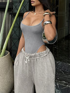 Mini Bodysuit for Women, Style - Grey