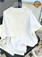 Authorized by Warner Bros., Printed 100% Pure T-Shirt, American Retro Casual Short Sleeve Shirt, Men'S 100% Pure Comfortable And Versatile Loose Summer Short Sleeve T-Shirt, Suitable for Outdoor Sports And Gym Wear - White