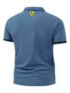 New Men's Fashion Street Sport Golf Short-Sleeve Polo Shirt, Lightweight Soft Fabric, Outdoor Casual Business Breathable Polo Shirt, Essential for Daily Leisure - Sky Blue