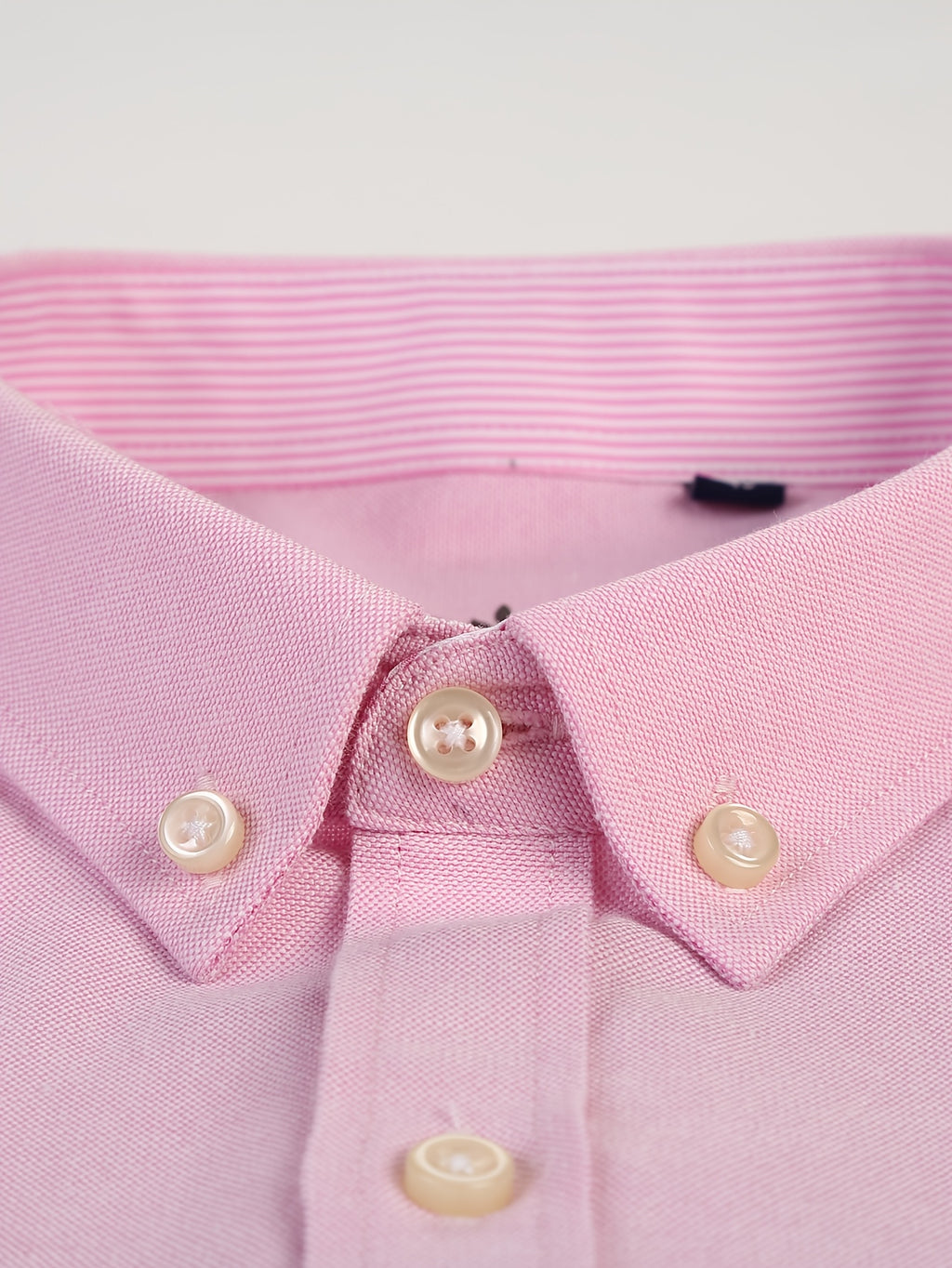 Men'S Long Sleeve 60 Oxford Dress Shirt, Casual - Pink Color