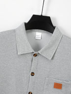 Men'S 3pcs Long Sleeve Shirt Set, Contrast Collar Faux Pocket Pullover Top, Casual Slim Fit Spring Autumn Daily Wear Shirt, Men'S Multi-Piece Outdoor Business Casual Attire - Mixed Color 3