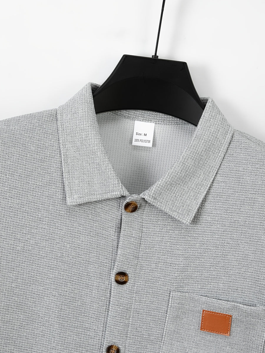 Men'S 3pcs Long Sleeve Shirt Set, Contrast Collar Faux Pocket Pullover Top, Casual Slim Fit Spring Autumn Daily Wear Shirt, Men'S Multi-Piece Outdoor Business Casual Attire - Mixed Color 3