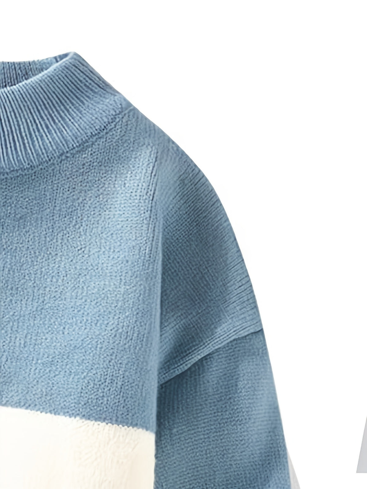 2026 Autumn/Winter New Youth Men'S Round Neck Fashionable And Casual Versatile Color Contrasting Knitted Sweater - Royal Blue