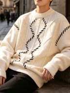 Men'S Fashion Sweater Men'S Knit Pullover Top Easy Casual All-Match Winter - 10719-WE24631 White