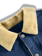 Men'S Solid Color Commuter Outdoor Fleece Jacket - Navy Color