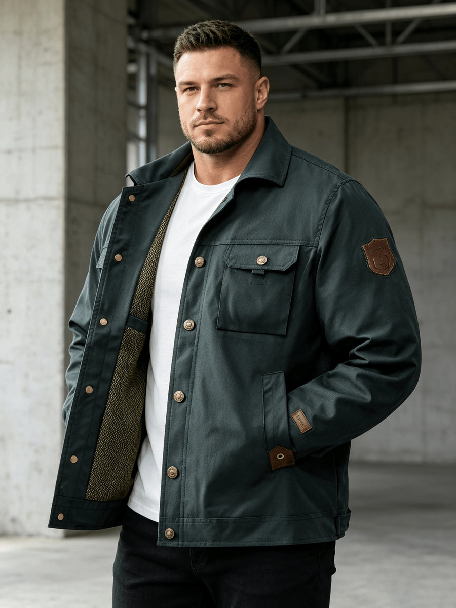 Men'S Jacket Unisex Fashion Street Jacket, Styling: This Jacket Is Suitable for Spring, Autumn, And Winter, Multi-Pocket Casual Jacket. Simply Pair with Faux Denim And Basic T-Shirt for Casual Look - Navy Color