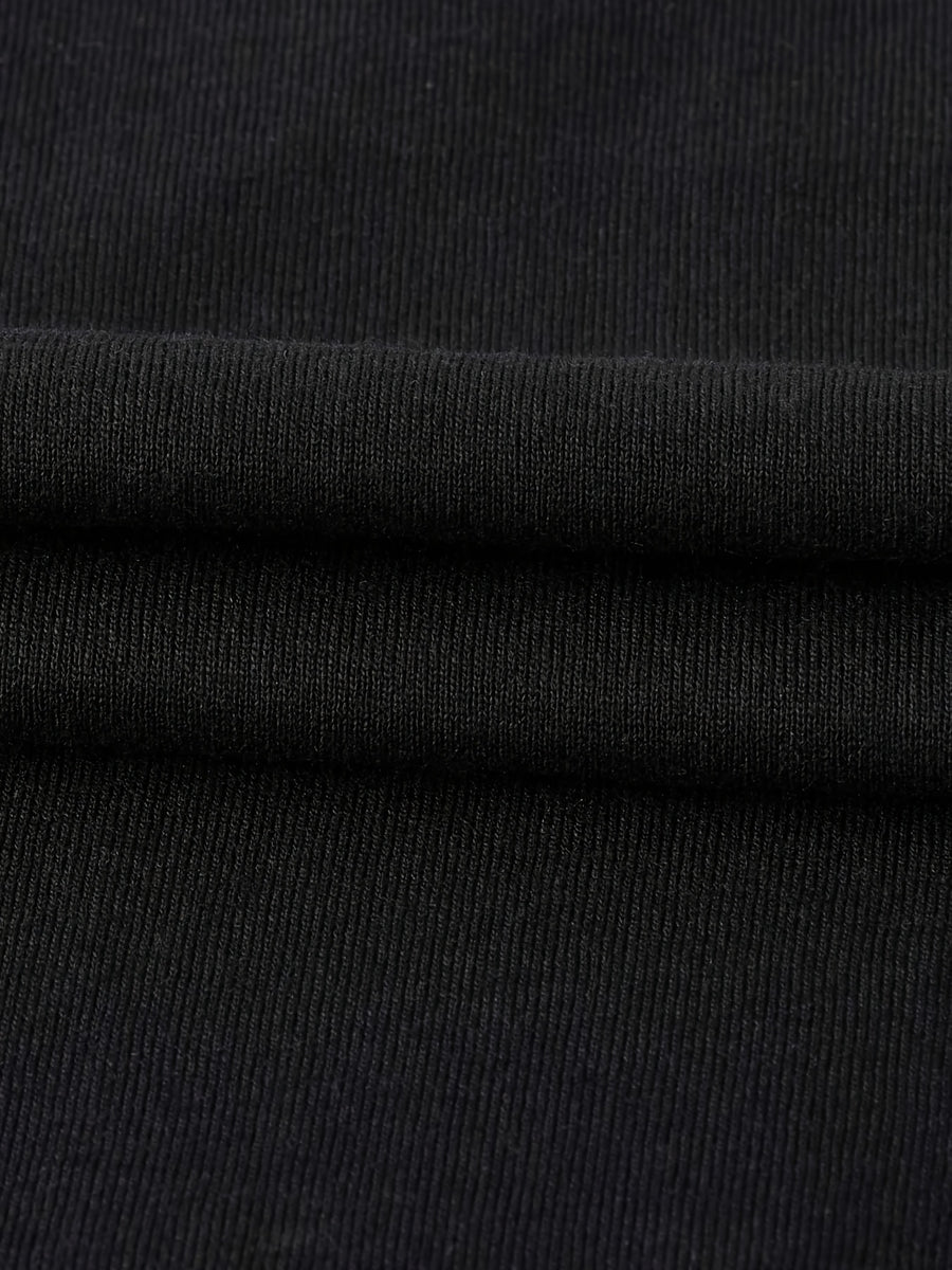 Women'S V-Neck Long Sleeve T-Shirt Made of Pure, Featuring a Printed Design That Flatters The Figure And Is Versatile for Various Outfits - Black