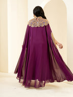 Elegant Women's Evening Gown - Stand Collar Hand-beaded Lace Formal Party Dress, All-Season Wear, High-Quality Fabric, Slim-Fit Cut, Two-Piece Set - Deep Red