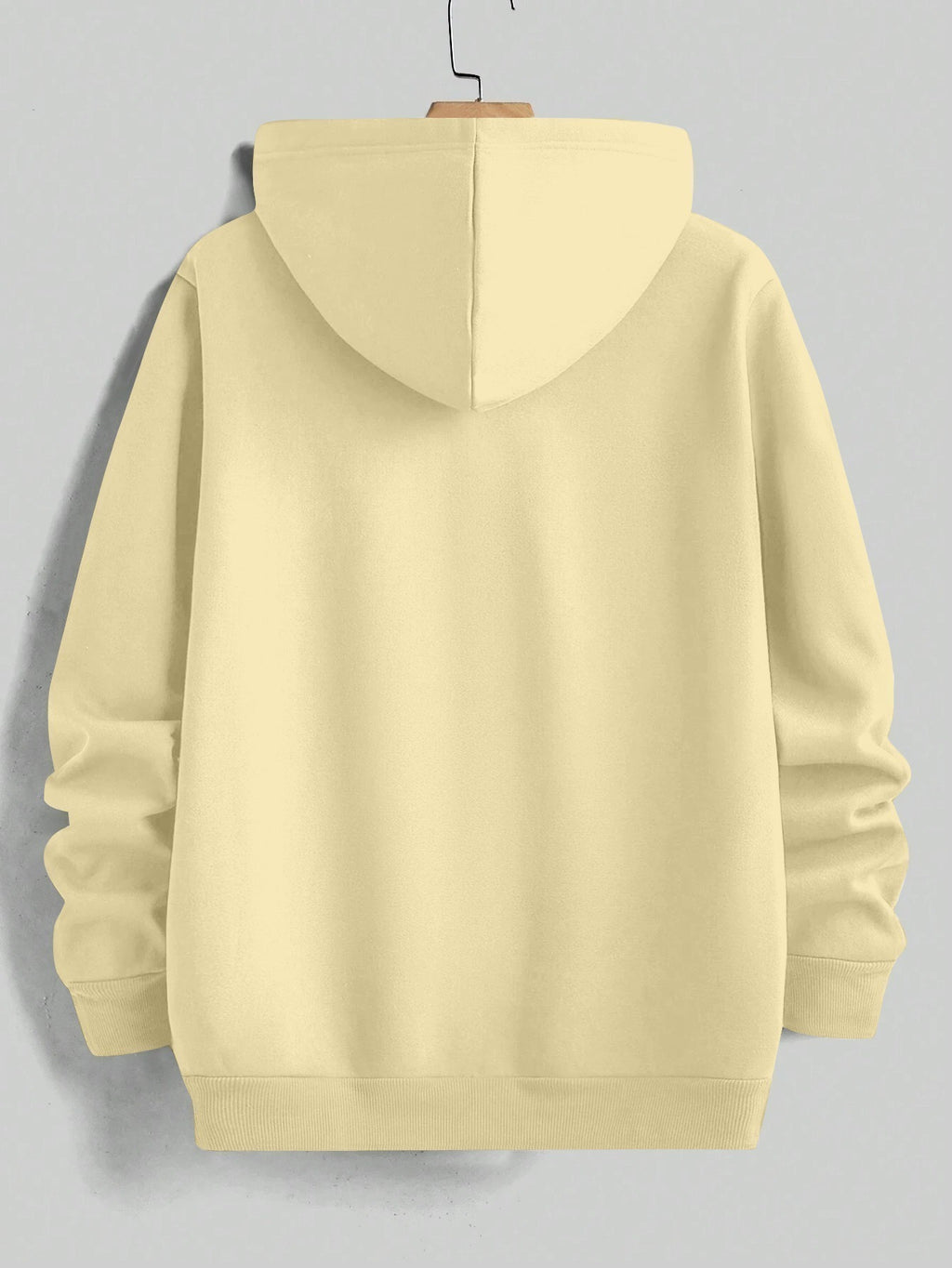 Men'S Yellow Hoodie with "And We'll Love You" Print - Cozy Fleece-Lined Pullover with Kangaroo Pocket, Casual Drawstring Hooded Sweatshirt for Spring & Fall, Comfortable Clothing | Relaxed Fit Hoodie | Fleece Lined Hoodie - Apricot