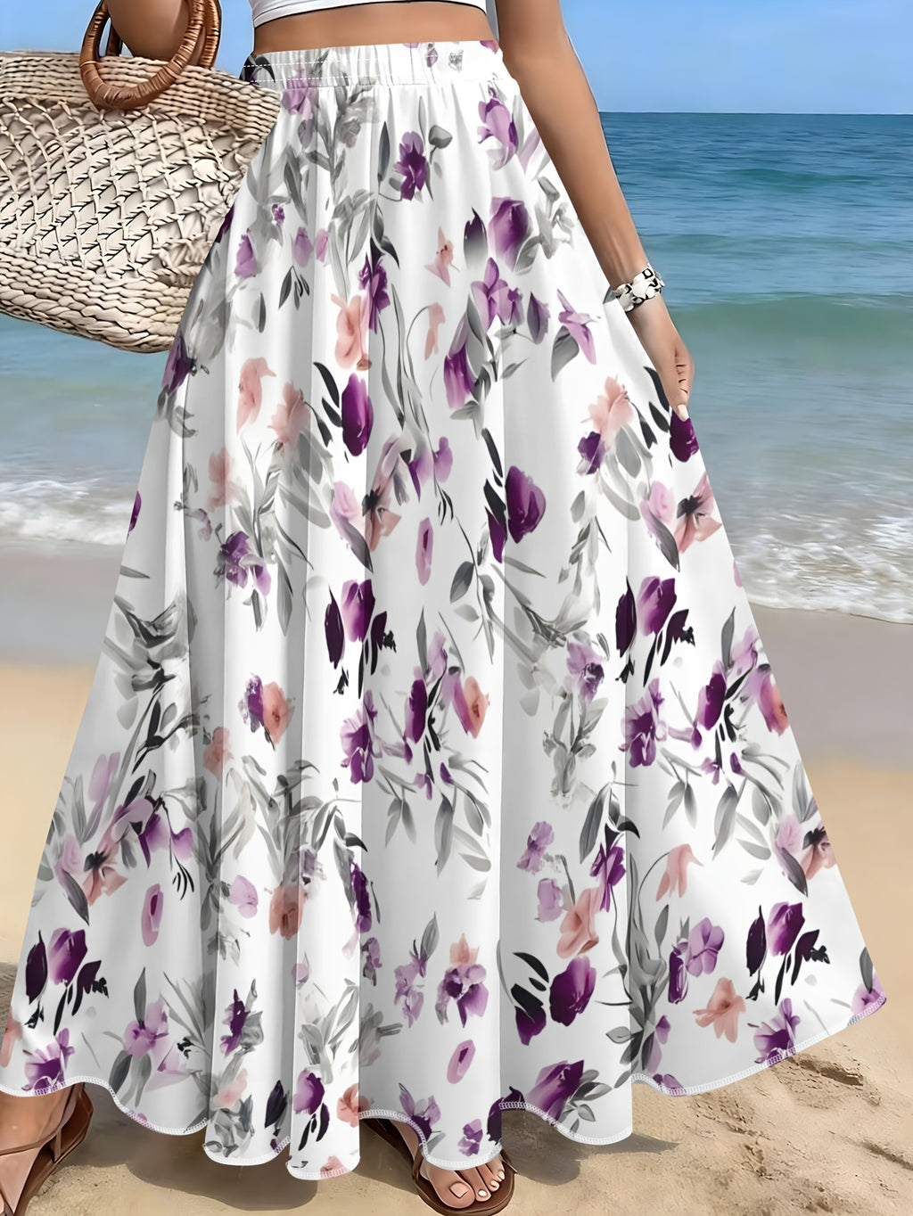 Solid Drapey Chic A-Line Skirt - Mixed colors
