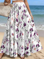 Solid Drapey Chic A-Line Skirt - Mixed colors