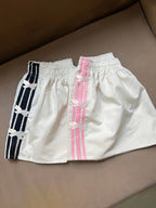 Women's Side Stripe Casual Shorts, 2pcs - White