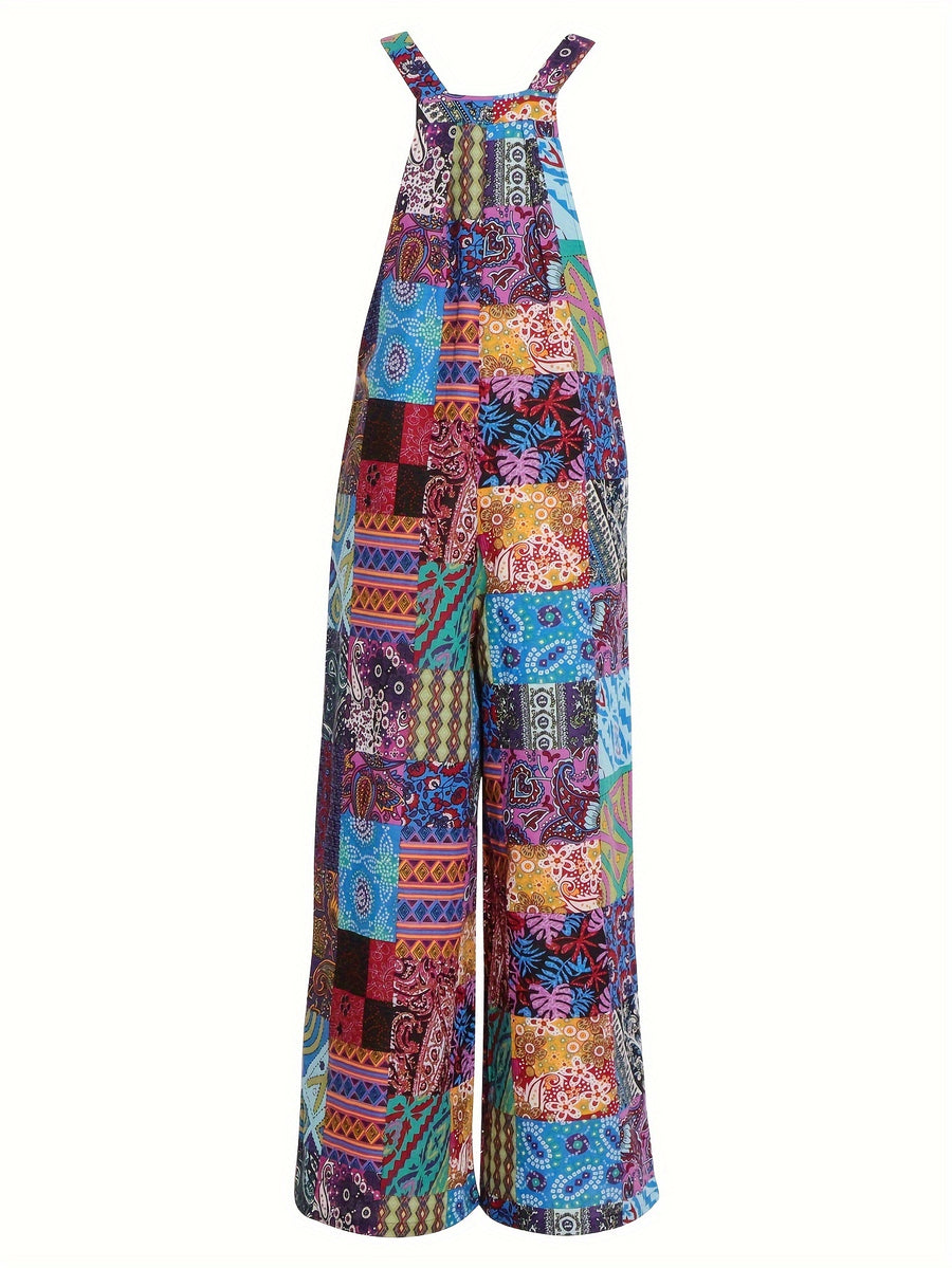 New Printed Side Pocket Overalls for Women, Perfect for Vacation - Mixed colors