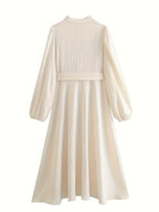 Bridesmaid Shirt Dress - Beige